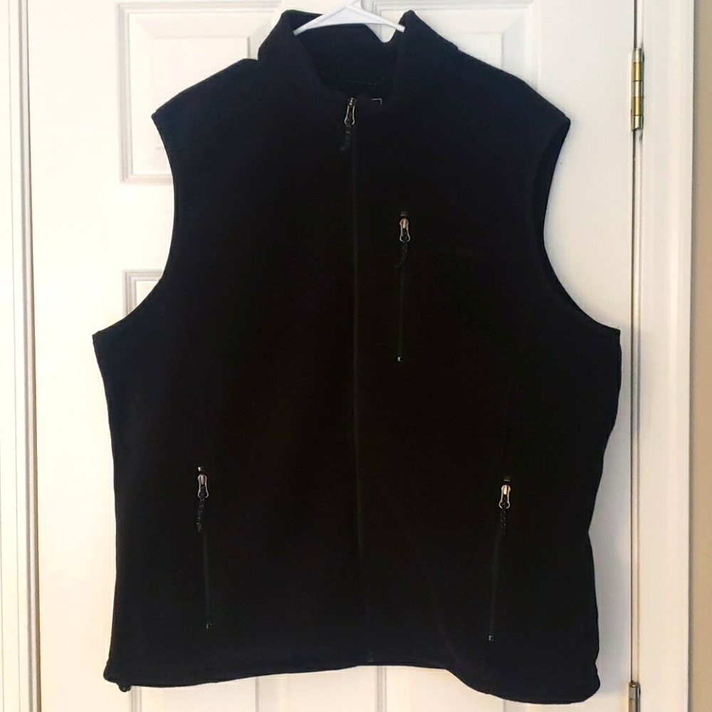 Men's XXL Reg Black Fleece Vest
